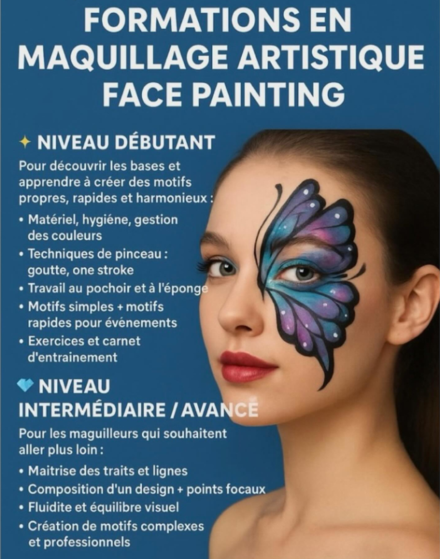 Formations en maquillage artistique. Face painting